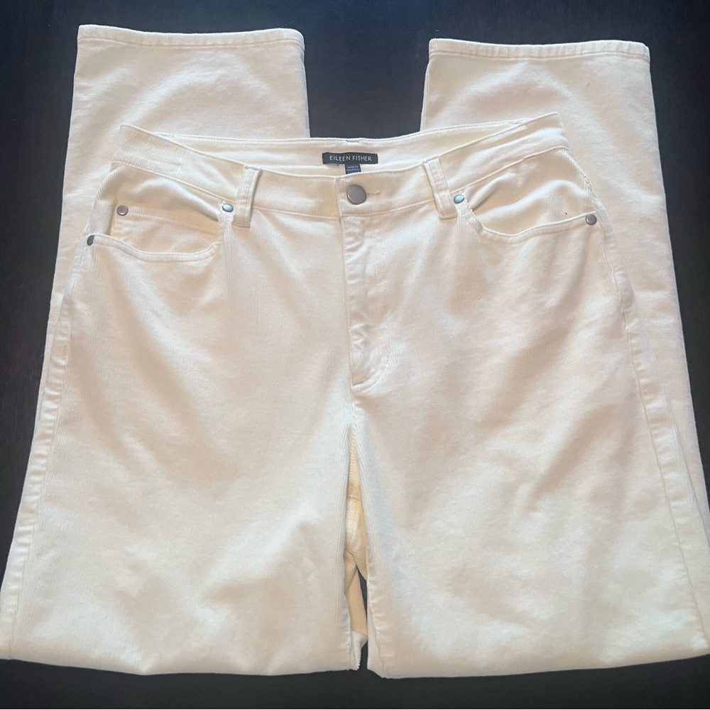 EILEEN FISHER Corduroy Jeans in Soft White - Size 8